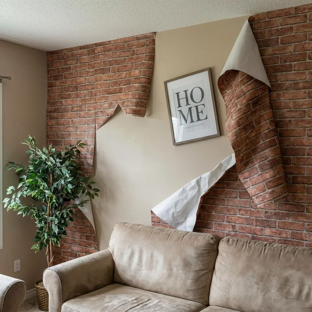 A worn and stained white bouclé accent chair, highlighting the upkeep issues associated with this modern home design trend people hate