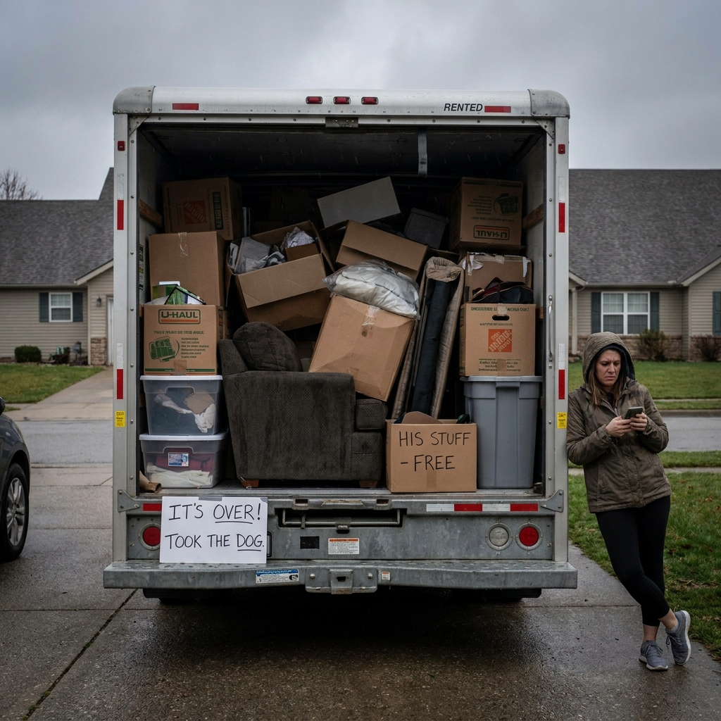 Packed moving truck illustrating one of the most brutal breakup stories involving a U-Haul.]