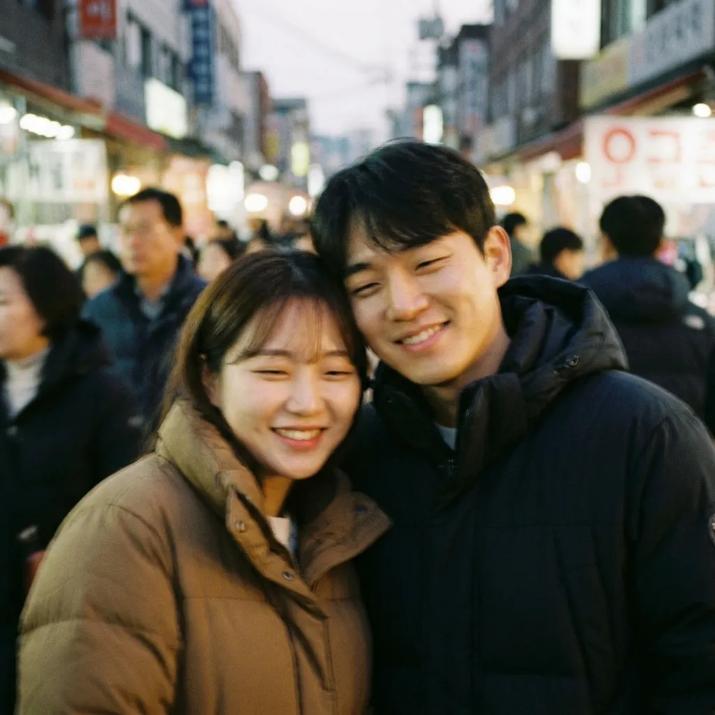 A happy couple posing together showing similar facial features before the woman discovers boyfriend is brother