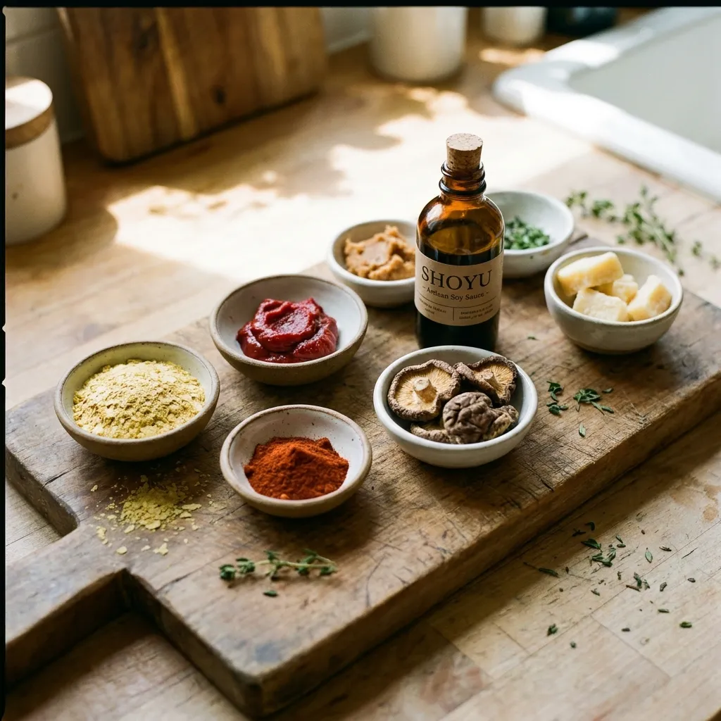 Essential spices and umami ingredients for seasoning high-protein meat alternatives