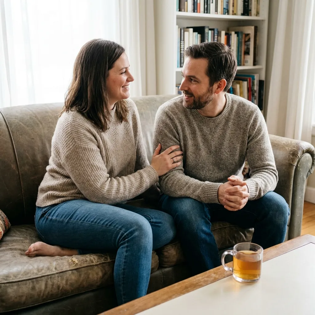 A man and woman showing genuine connection and emotional intelligence in a healthy modern relationship