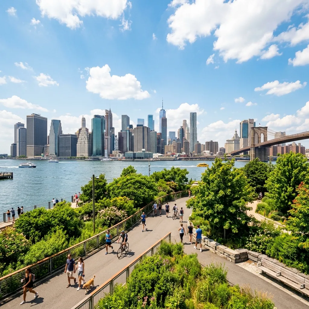 Beautiful panoramic skyline view representing the best free things to do in NYC 2026 from a public park.
