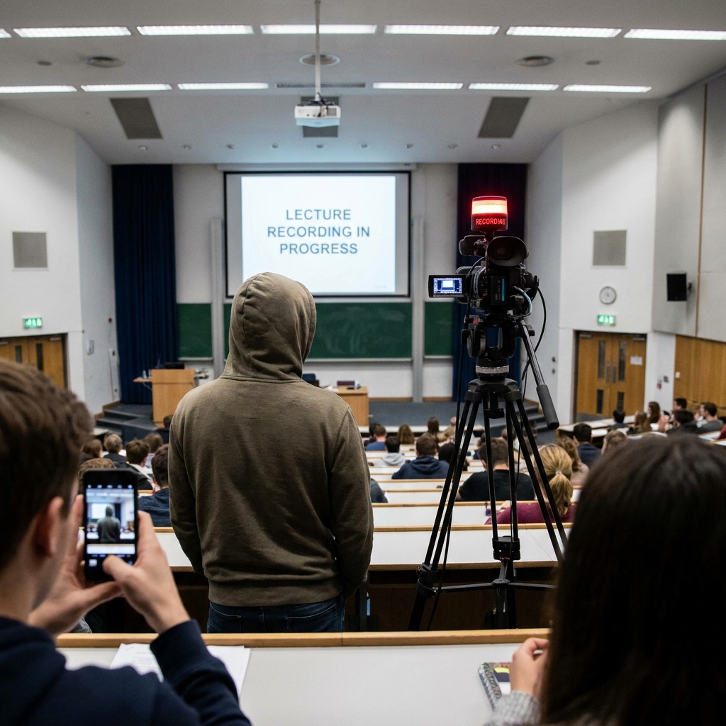 The privacy risks and surveillance fears associated with recording lectures in higher education.