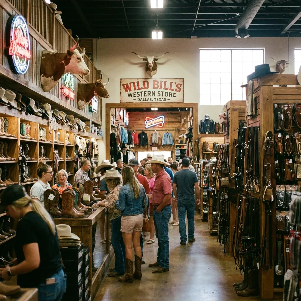 Interior view of Wild Bill’s Western Store in Dallas where Erling Haaland discovered his famous raccoon souvenir