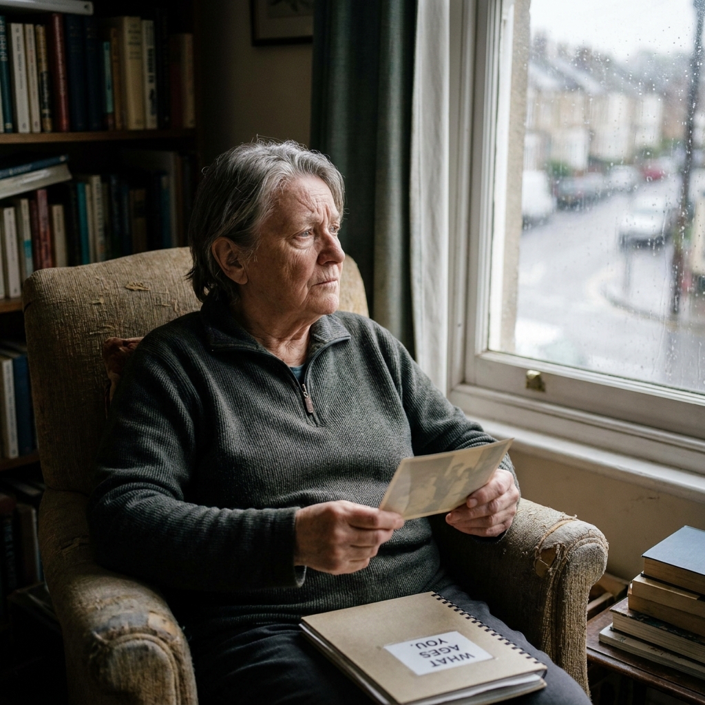 reflective adult contemplating childhood trauma and what ages you the most in life