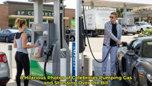 8 Hilarious Photos of Celebrities Pumping Gas and Stressing Over the Bill